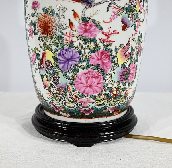Lampe aus Kanton-Porzellan, China - Ende 19.