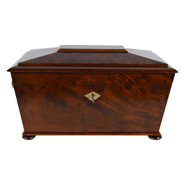 Rare English ''Tea Caddy'' in Mahogany - Mid 19th century