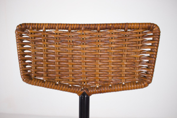 Coppia di sgabelli in rattan modernisti Erwin Behr