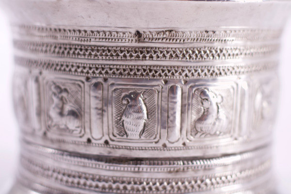 Grande scatola di betel in argento Birmania