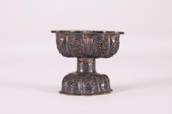 Lampada a burro in argento Tibet Cina