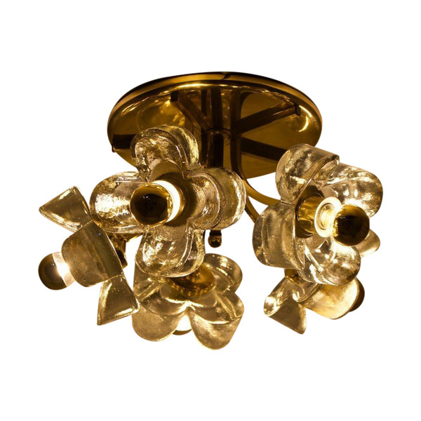 Ceiling Lamp In Brass & Flowers Simon & Schelle