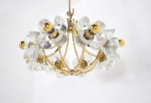 Lustre En Laiton & Fleurs Simon & Schelle.