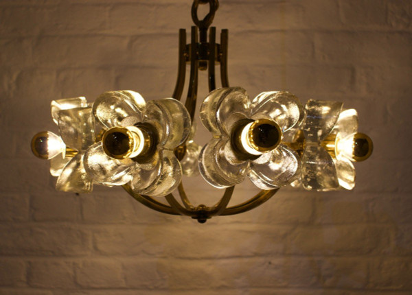 Lustre En Laiton & Fleurs Simon & Schelle.