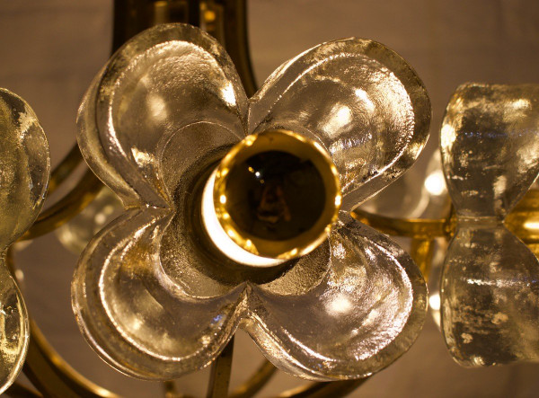 Lustre En Laiton & Fleurs Simon & Schelle.