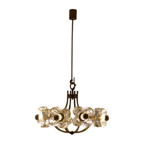 Lustre En Laiton & Fleurs Simon & Schelle.