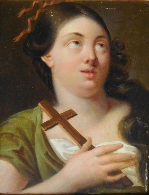 Scuola Dei Primi Ottocento, Ritratto Di Santa Maria Maddalena, Cornice Dorata Hsp