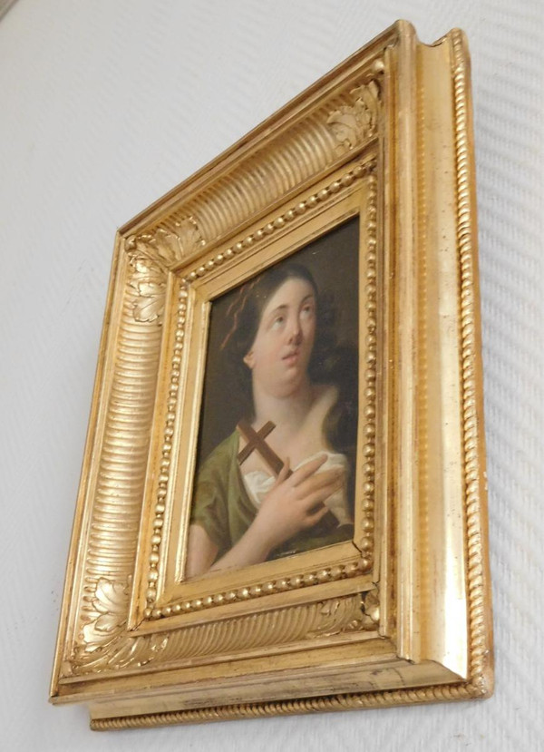 Scuola Dei Primi Ottocento, Ritratto Di Santa Maria Maddalena, Cornice Dorata Hsp