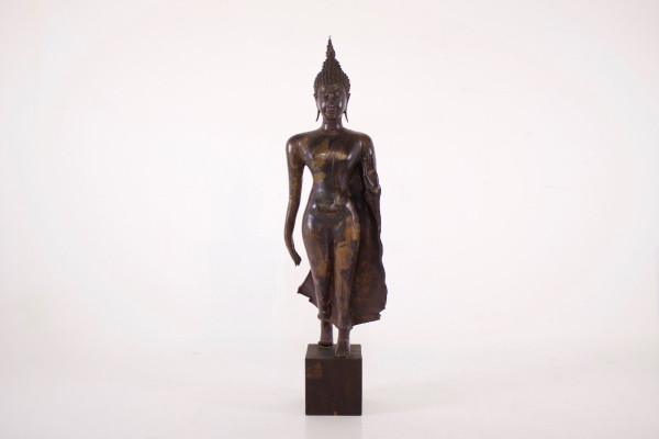 ‘walking Buddha’ Sukhothai In Bronze 130 Cm