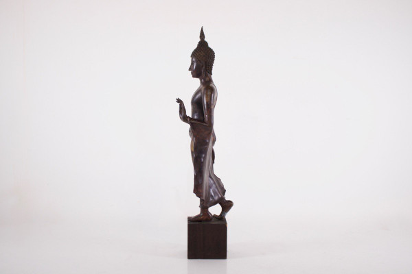 ‘walking Buddha’ Sukhothai In Bronze 130 Cm