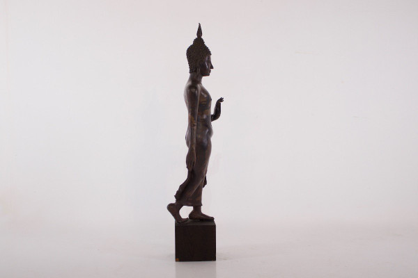 ‘walking Buddha’ Sukhothai In Bronze 130 Cm