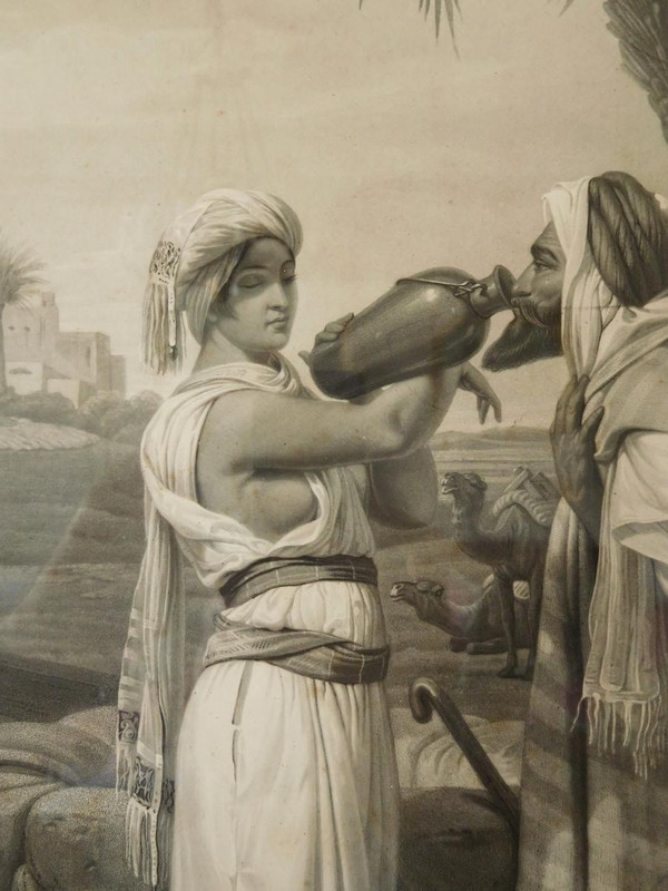 Orientalist Engraving After Horace Vernet Gilded Wood Frame Gold Leaf Empire Period