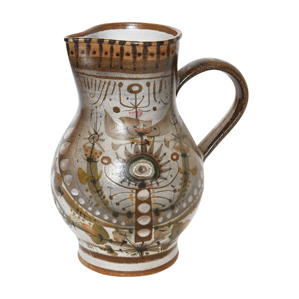 André L'Helguen (born 1935) for Keraluc Quimper Ceramic pitcher