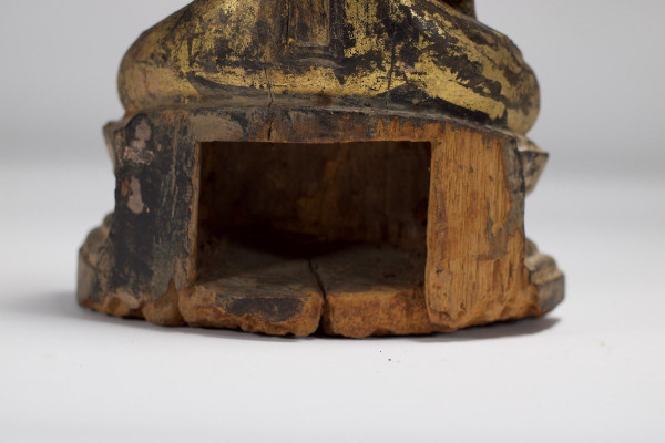 Bouddha Birman En Bois Doré