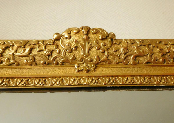 Specchio in legno dorato in stile Luigi XIV Regency tra due o caminetto - Vetro al mercurio 160 x 96 cm
