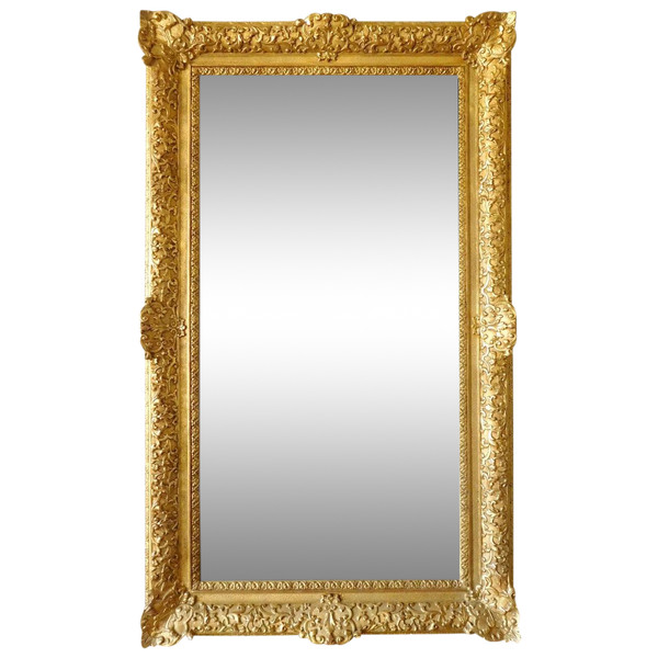 Specchio in legno dorato in stile Luigi XIV Regency tra due o caminetto - Vetro al mercurio 160 x 96 cm