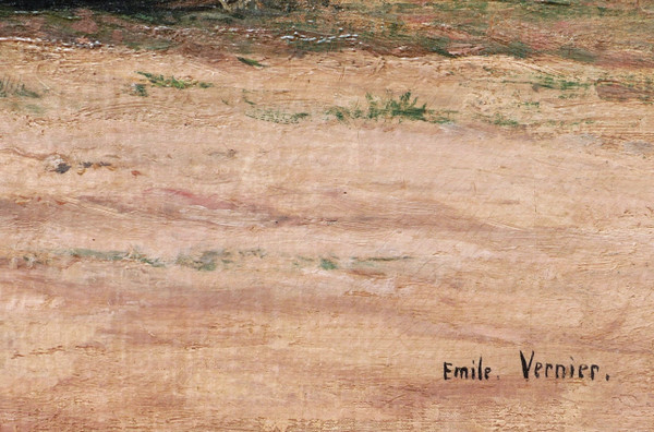 Émile Louis VERNIER? Pescatori in Catalogna in riva al mare