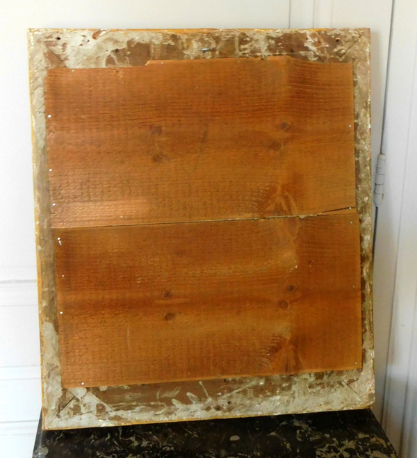 Miroir à Pare Closes En Bois Doré et glace au mercure d'époque Louis XIV Régence 48x56cm
