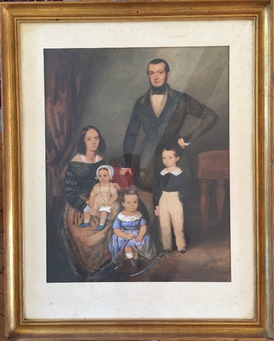 Nineteenth Family Portrait. Watercolor with gouache highlights.