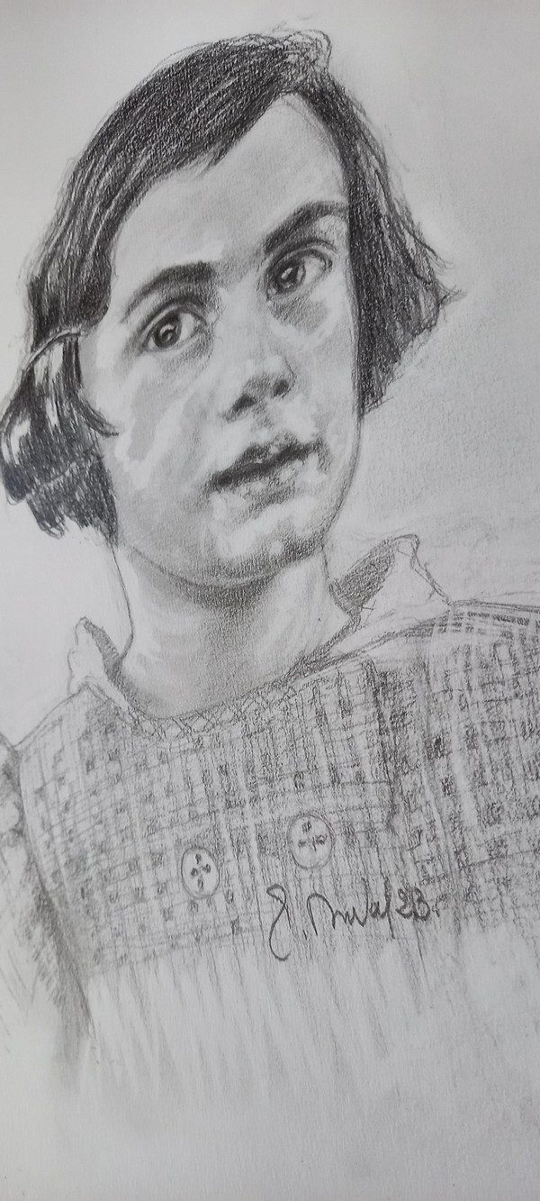 Ritratto di Anne Frank nel 1935/disegno