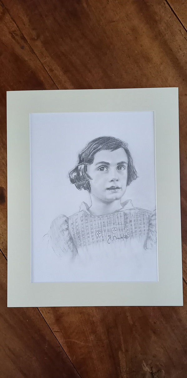 Ritratto di Anne Frank nel 1935/disegno