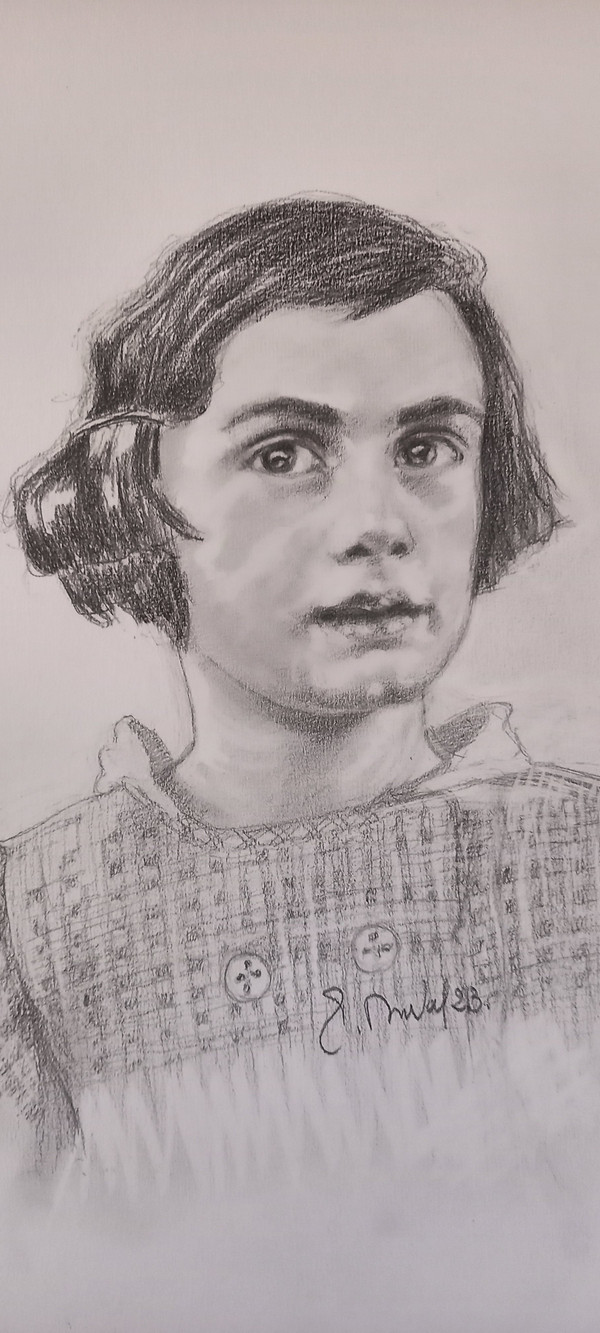 Ritratto di Anne Frank nel 1935/disegno
