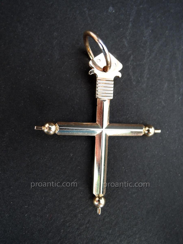 Croix Bâton ancienne En Or Rose 18 Carats.