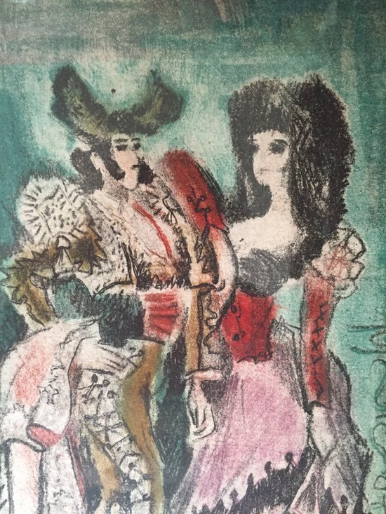 Pedro Flores. Spanish couple from Murcia. Aquatint