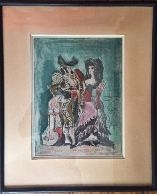 Pedro Flores. Spanish couple from Murcia. Aquatint