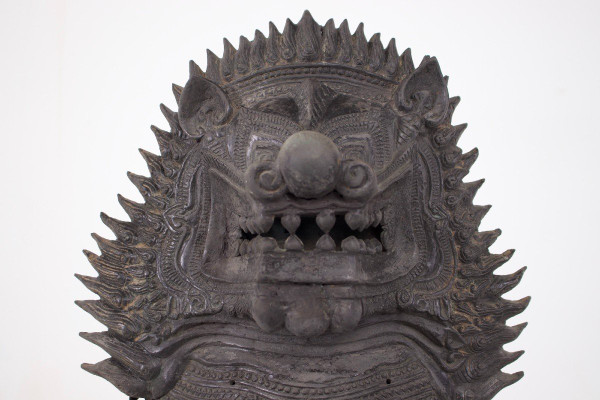 Pair Of Singha Temple Guardians In Bronze (88cm)