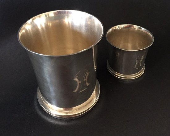 Puiforcat. Art Deco Silver Timpani And Egg Cup.