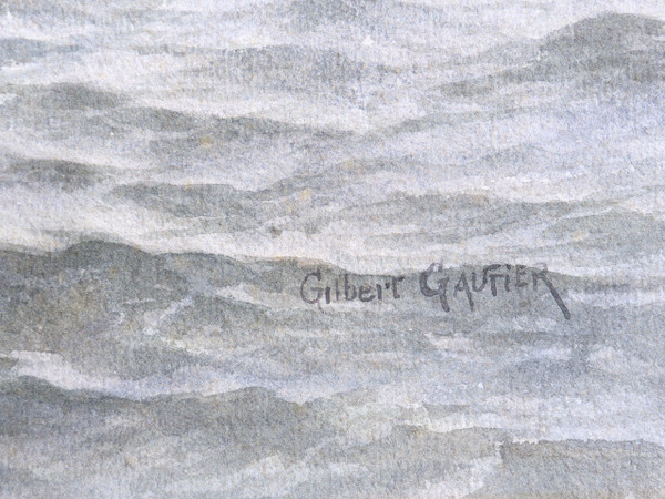 Gilbert GAUTIER, Felsige Küste vom Wellengang getroffen