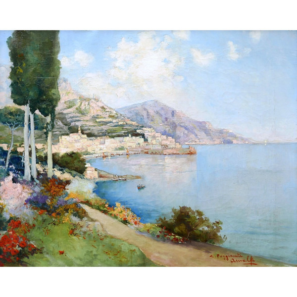 Luigi POGGIANTI, Landscape in Amalfi