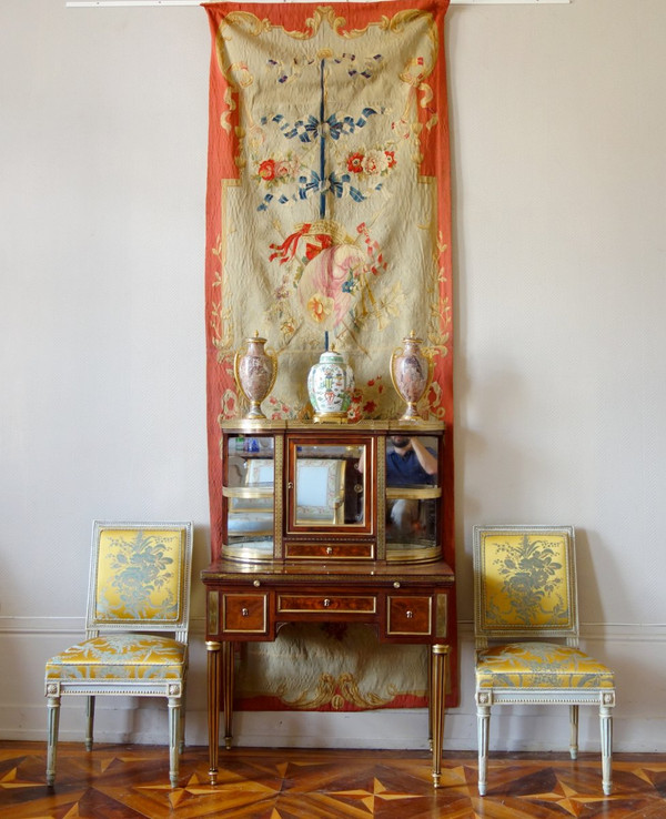 Aubusson Or Beauvais Fine Louis XVI Tapestry In Wool And Silk - Bagpipe Trophy