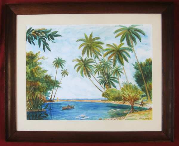 Lucien GIBERT, Landschaft von Martinique oder Afrika