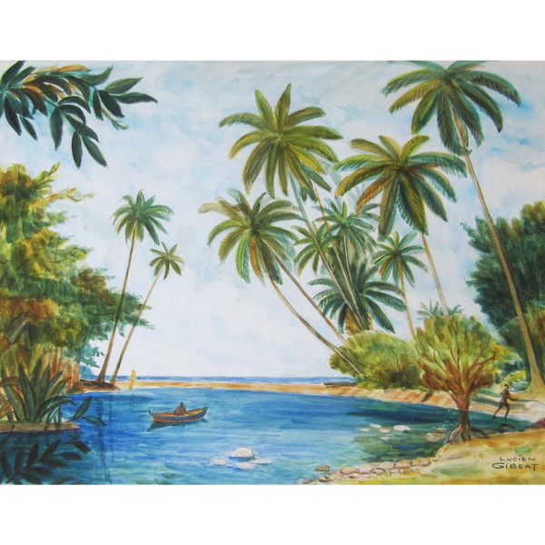 Lucien GIBERT, Landschaft von Martinique oder Afrika