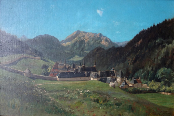 Ernest-Victor Hareux – Das Kloster La Grande Charteuse – Dauphinoise-Schule aus dem 19. Jahrhundert