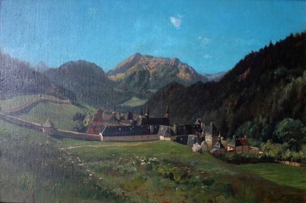 Ernest-Victor Hareux – Das Kloster La Grande Charteuse – Dauphinoise-Schule aus dem 19. Jahrhundert