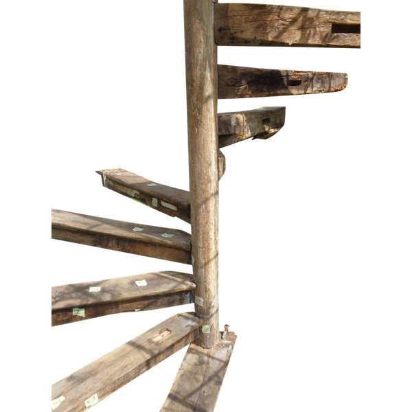 Spiral staircase XV- XVI th century In Oak