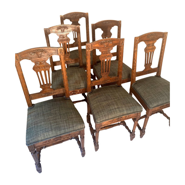 Ensemble 6 Chaises Directoire 19e ( prix spécial actuellement sur simple demande)