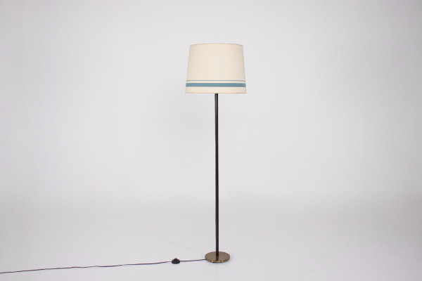 Leather Covered Floor Lamp, K & L Belysning Sweden.