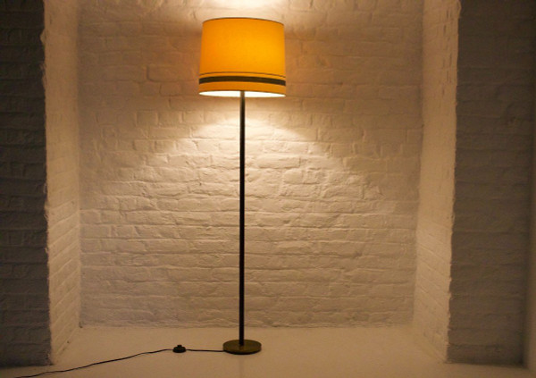 Leather Covered Floor Lamp, K & L Belysning Sweden.