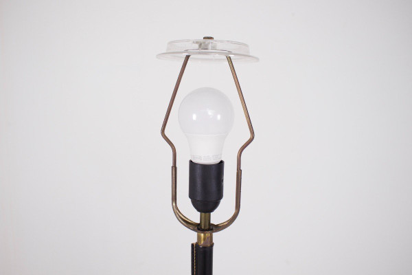 Leather Covered Floor Lamp, K & L Belysning Sweden.