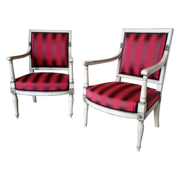 2 Imperial Empire Armchairs For The Tuileries And Fontainebleau Attributed To Jacob Desmalter