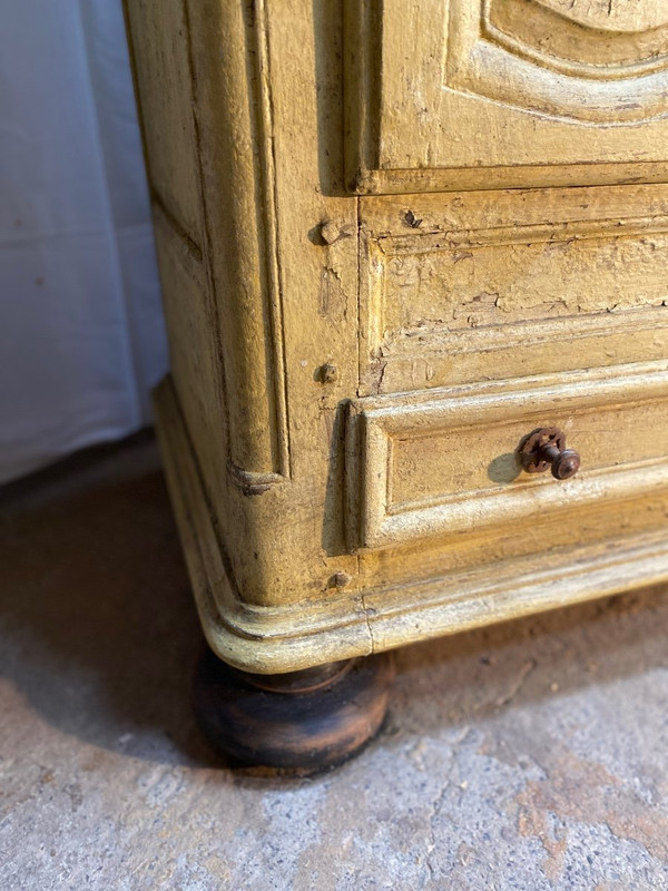Armoire Lingère Patinée 18e 2 Portes 2 Tiroirs