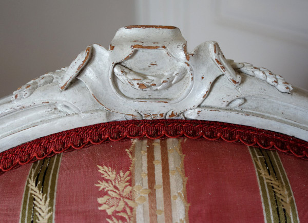 Mobilier De Salon - 6 Fauteuils à La Reine d'époque Louis XVI à Dossier Médaillon