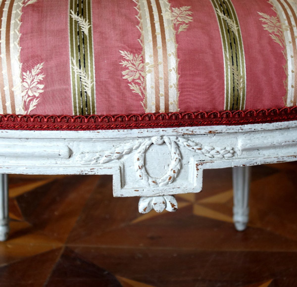 Mobilier De Salon - 6 Fauteuils à La Reine d'époque Louis XVI à Dossier Médaillon