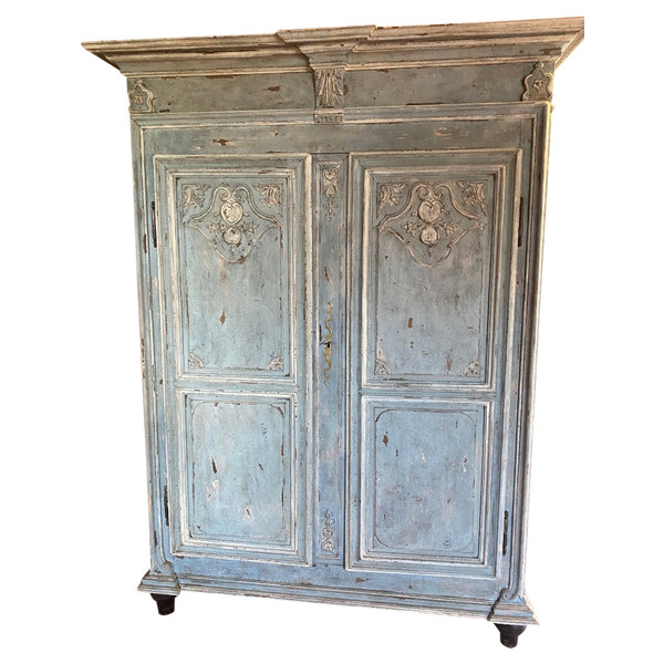 Linen Cabinet Liège 18th Polychrome
