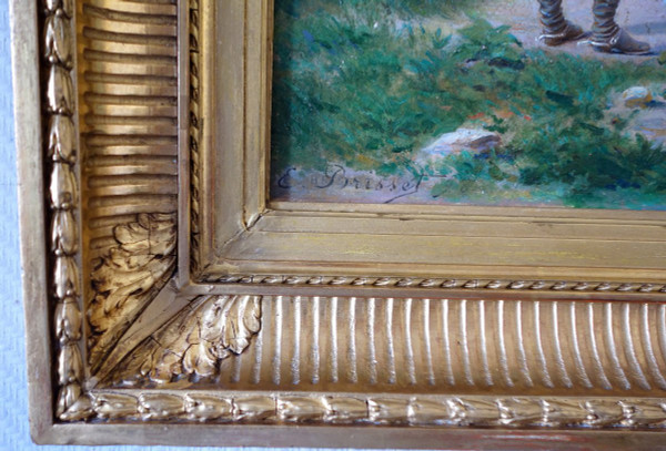 Emile Brisset, Eine Depesche – Französische Generalstabsoffiziere im Feld – Öl auf Leinwand