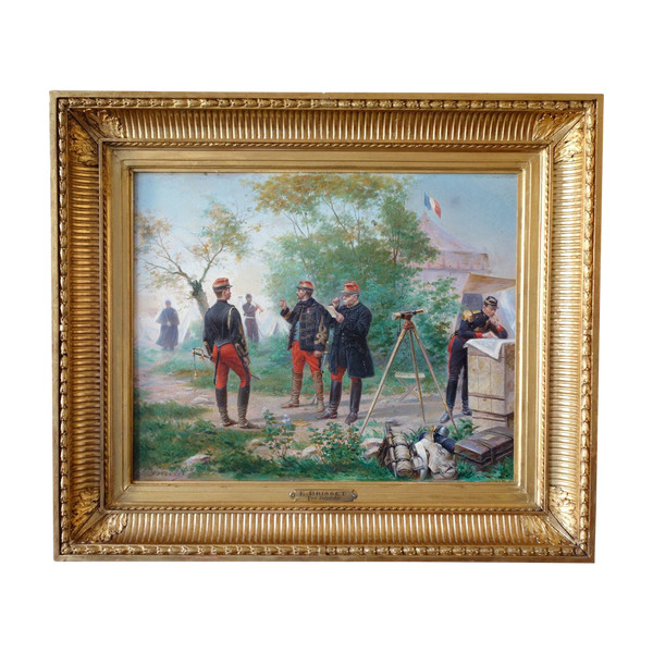 Emile Brisset, Eine Depesche – Französische Generalstabsoffiziere im Feld – Öl auf Leinwand